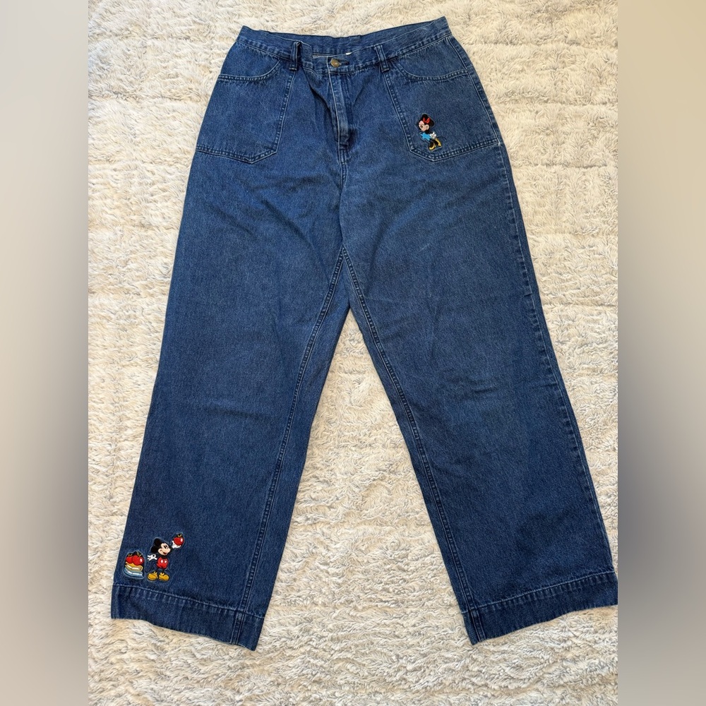 Vintage Disney Character Embroidered Flare Jeans Women’s Large